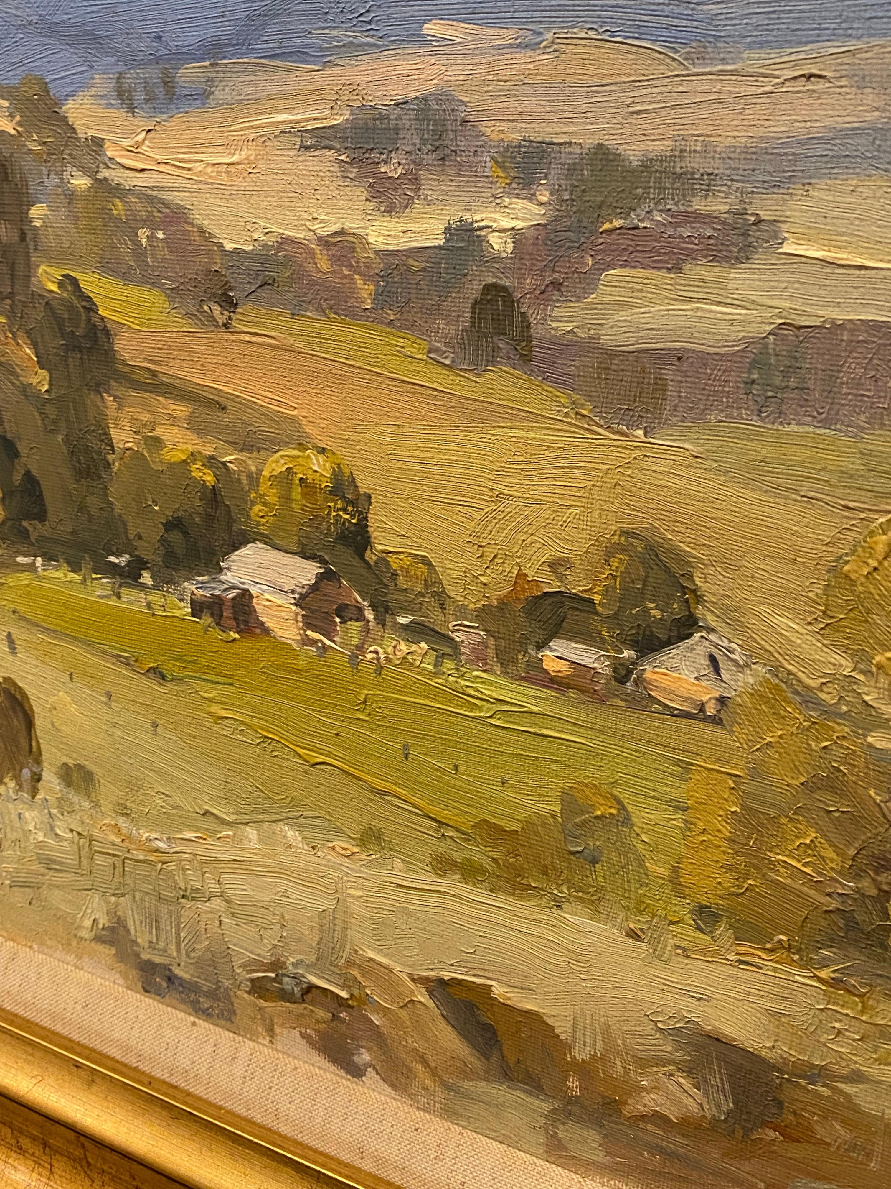 Bertram Fiven (Australian) Blue Mountains Landscape Oil on Canvas Board Painting For Sale 4