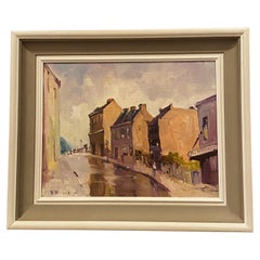 Bertram Fiven (australiano) George St, Wentworth, Sydney Pintura al óleo sobre tabla