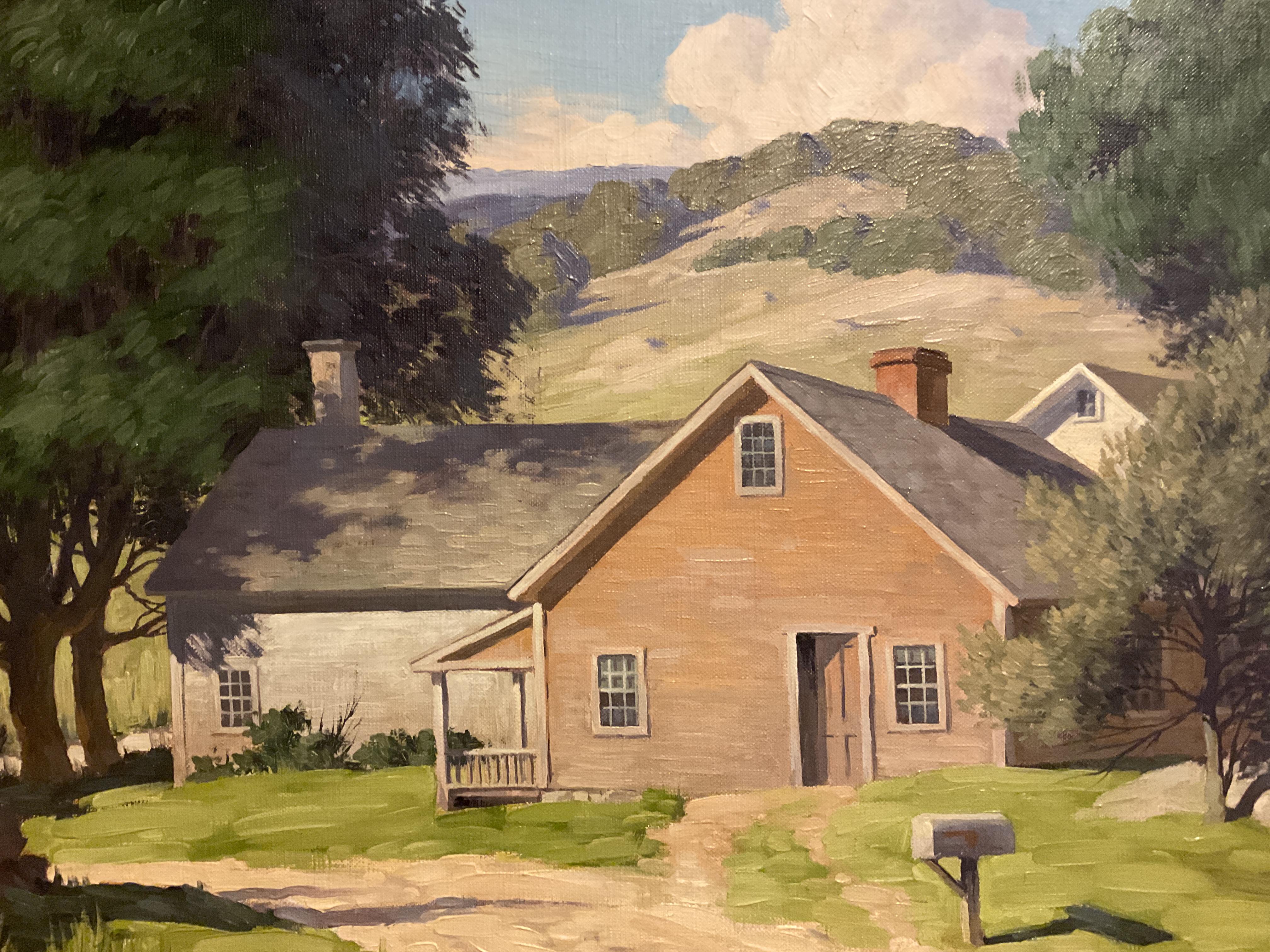 Vintage American Regional Landscape Painting by Bertram Bruestle, Connecticut For Sale 2