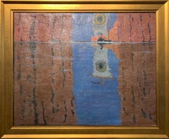 Viking Schiff, Meereslandschaft mit Reflektion, Landschaft, datiert und signiert