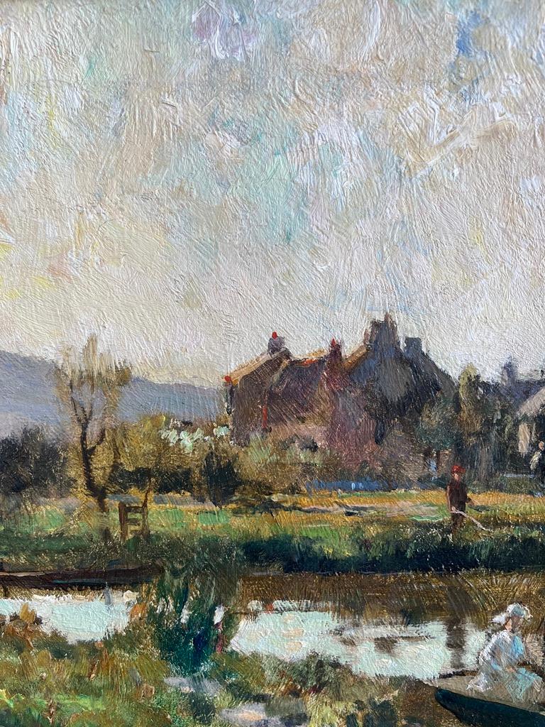 Bertram Priestman British Impressionist oil painting punting scene For Sale 11