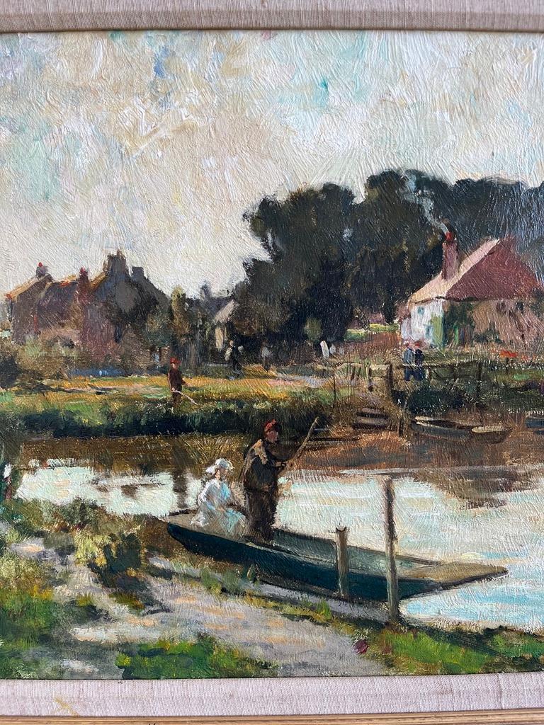 Bertram Priestman British Impressionist oil painting punting scene For Sale 3