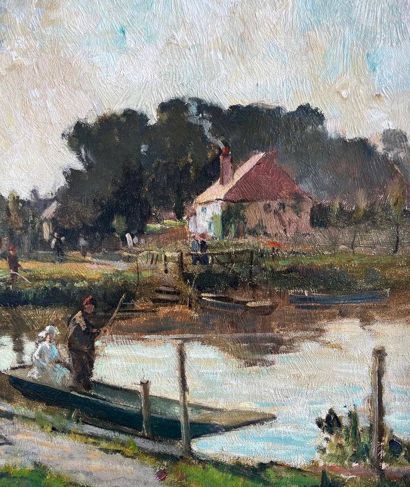 Bertram Priestman British Impressionist oil painting punting scene For Sale 4