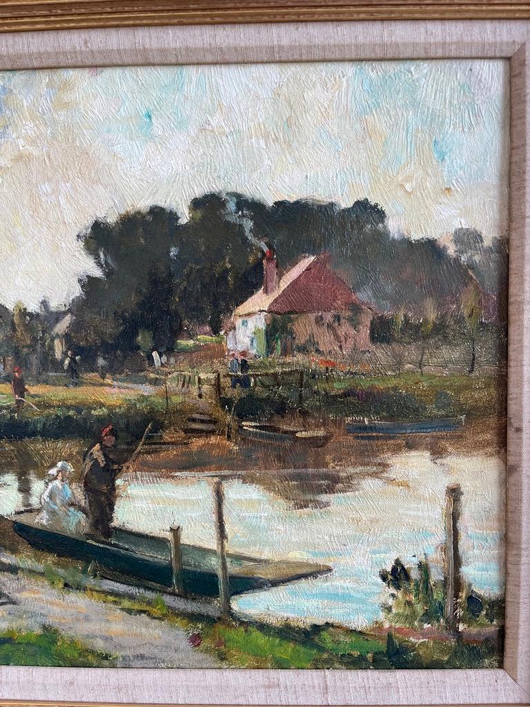 Bertram Priestman British Impressionist oil painting punting scene For Sale 5