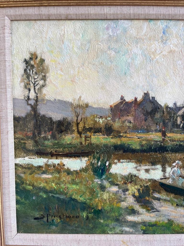 Bertram Priestman British Impressionist oil painting punting scene For Sale 6