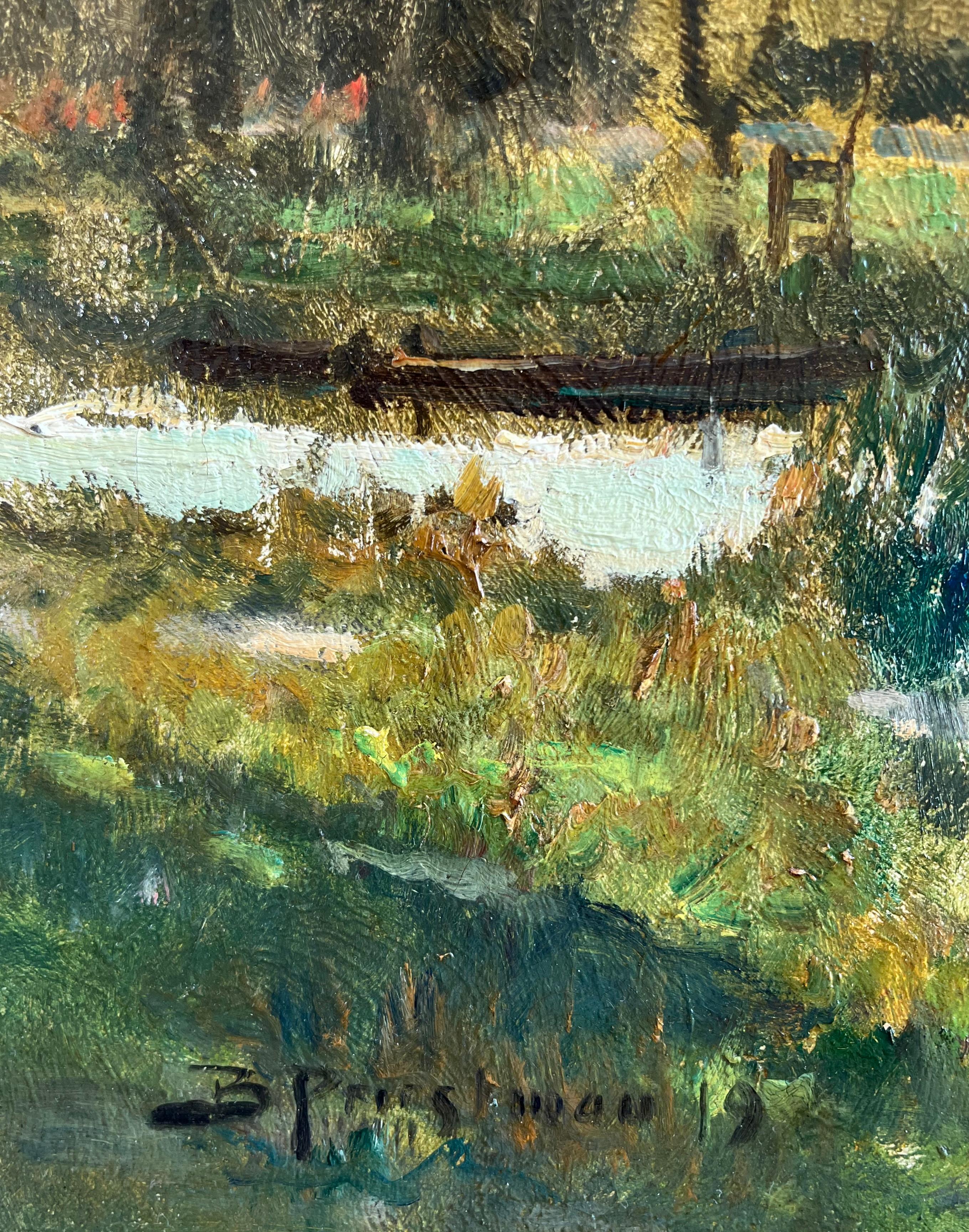 Bertram Priestman British Impressionist oil painting punting scene For Sale 7