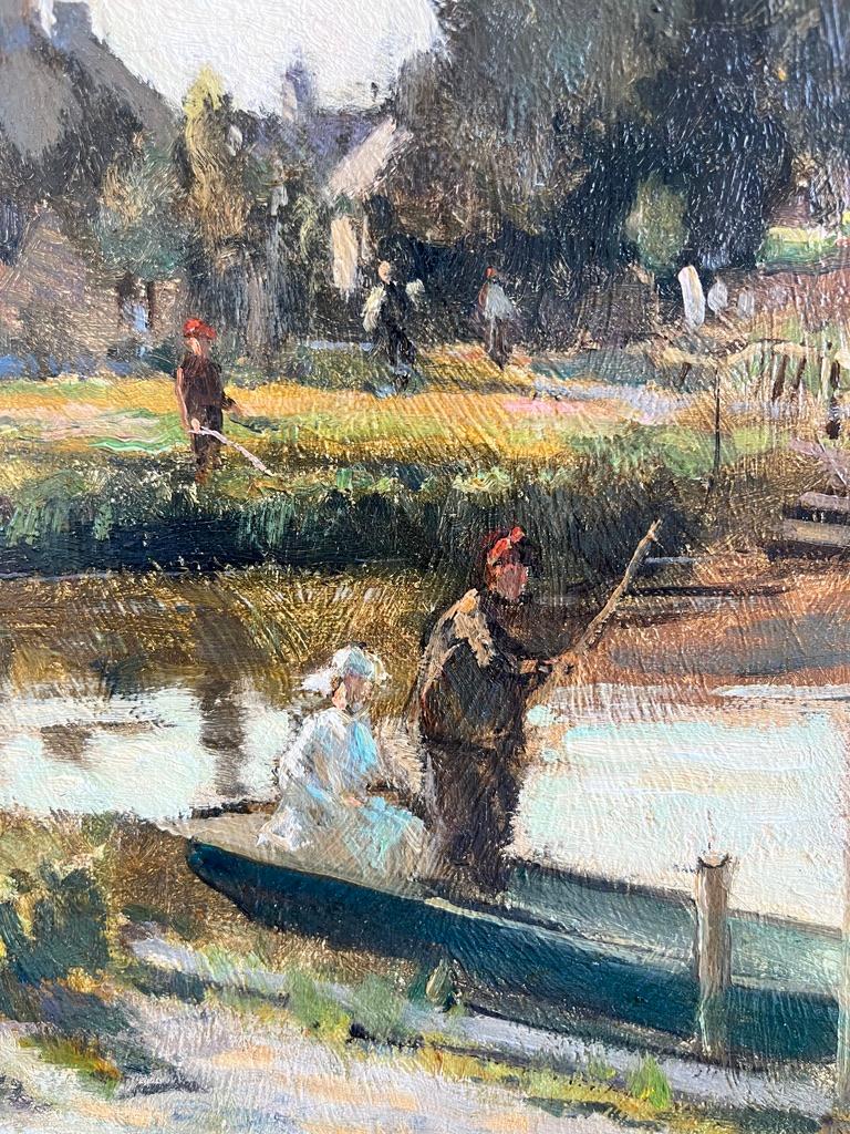 Bertram Priestman British Impressionist oil painting punting scene For Sale 8