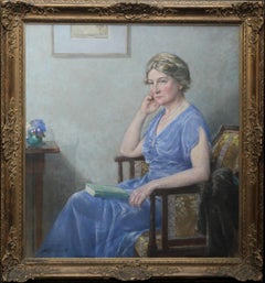 Portrait of Mrs Lindsay Scott - British art Royal Academy exhibited oil painting