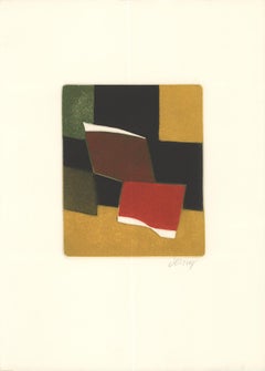 Bertrand Dorny-Essence III-14.25" x 10"-Etching-1974-Multicolor
