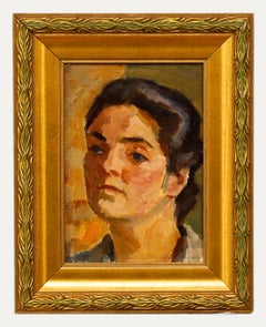 Bertrand Py (1895-1973) - Huile encadrée du milieu du 20e siècle, portrait d'une femme