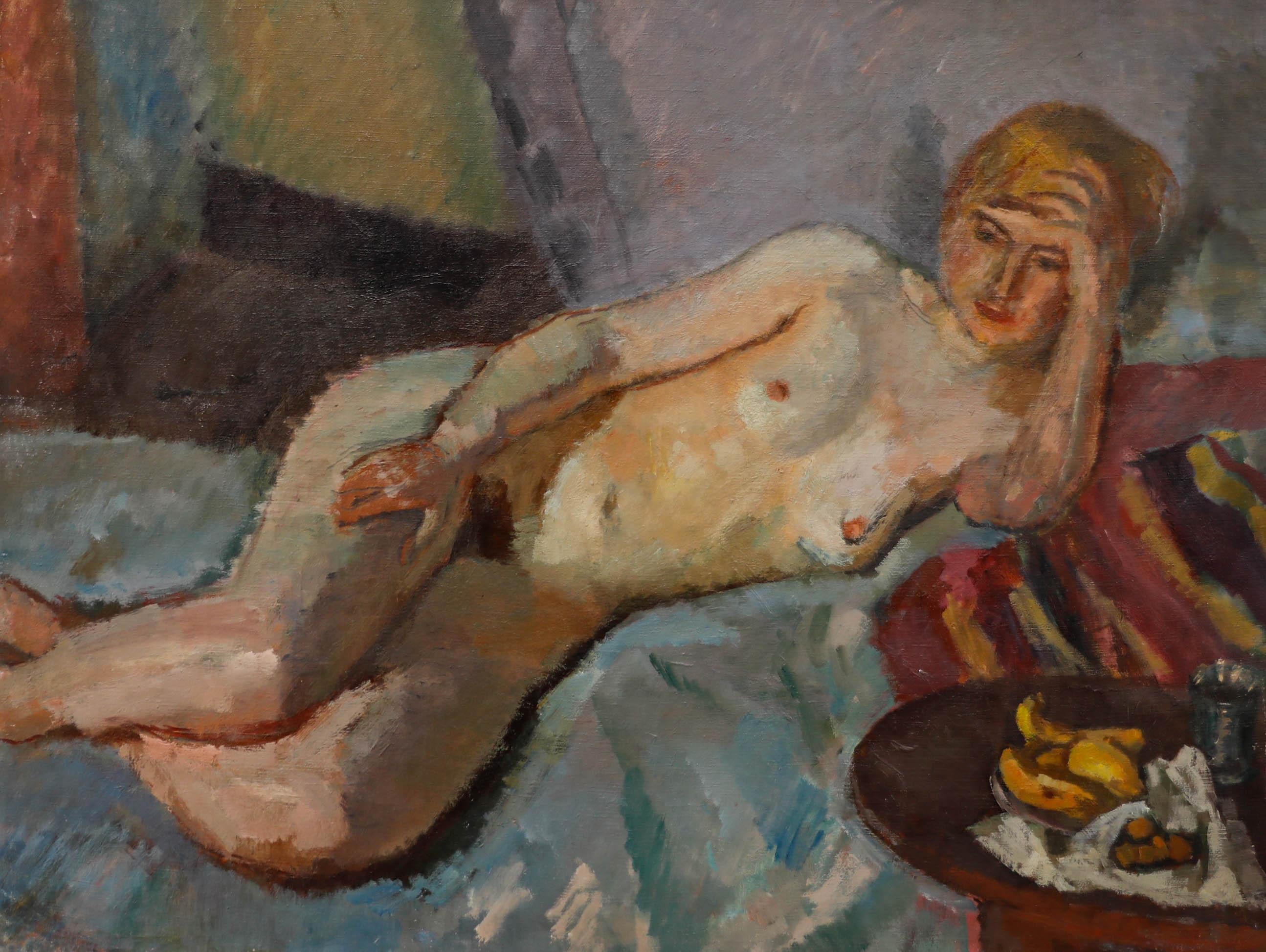 Bertrand Py (1895-1973) - Óleo de mediados del siglo XX, Dimanche paresseux - Painting de Bertrand PY