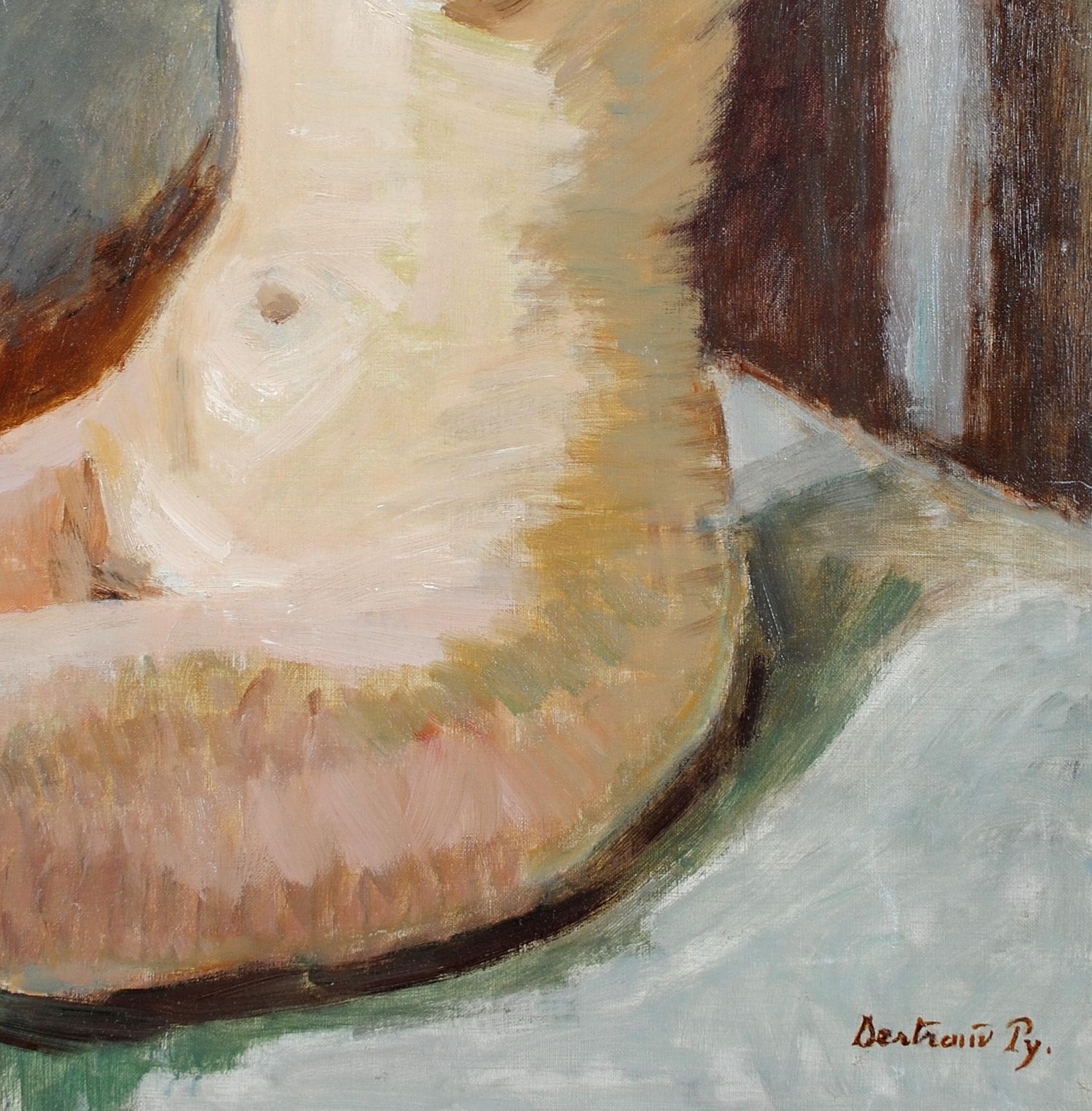 Ritratto di donna nuda - Quadro su tela francese post-impressionista degli anni '30 in vendita 5