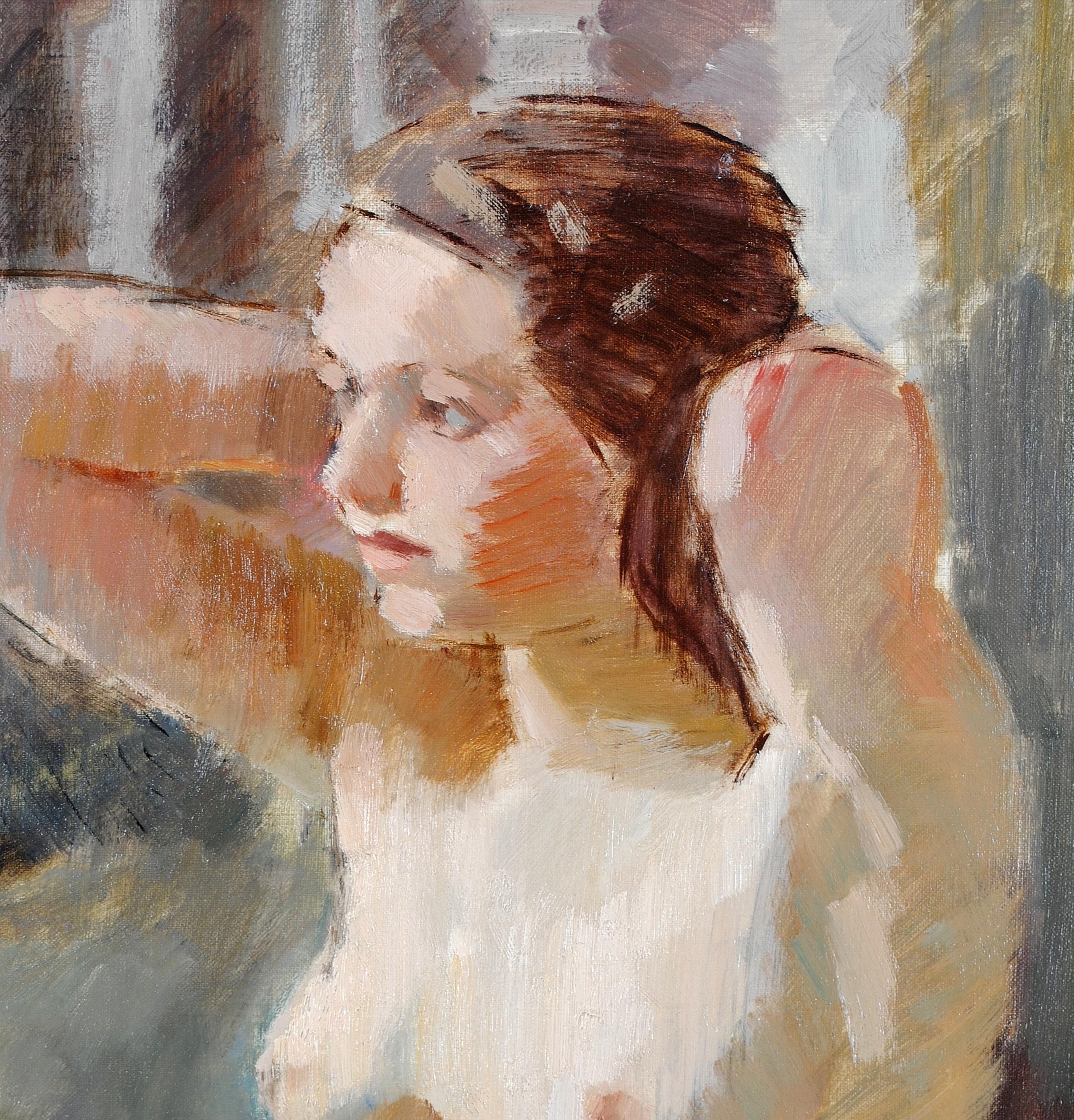 Ritratto di donna nuda - Quadro su tela francese post-impressionista degli anni '30 in vendita 3