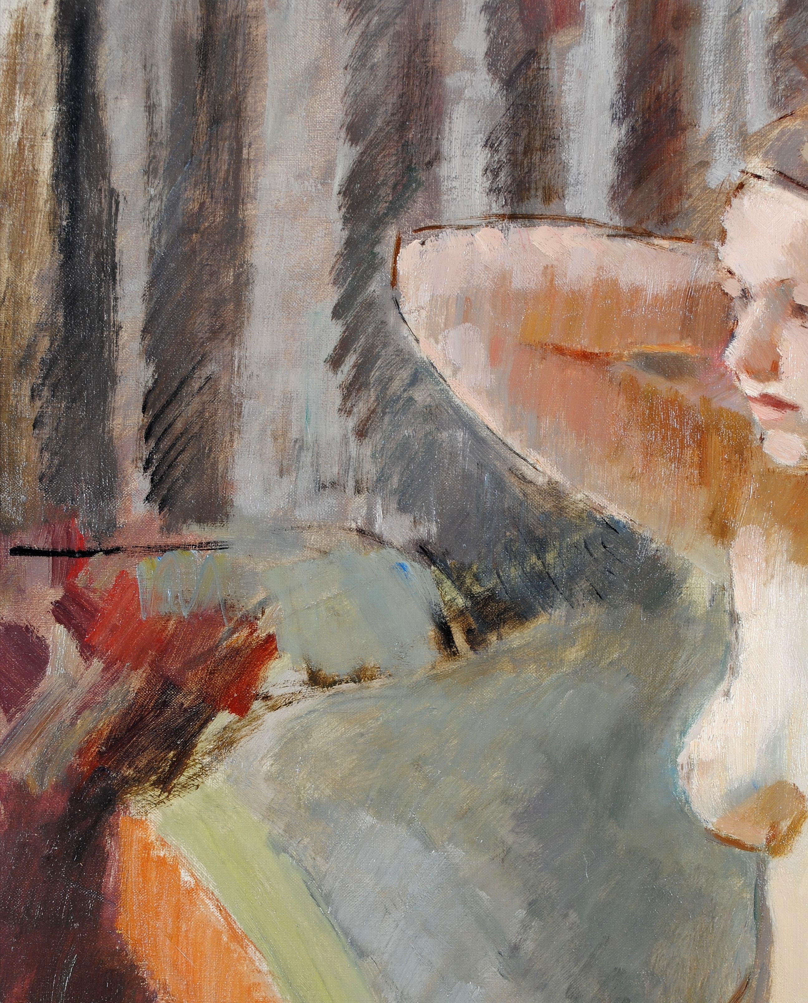 Ritratto di donna nuda - Quadro su tela francese post-impressionista degli anni '30 in vendita 4