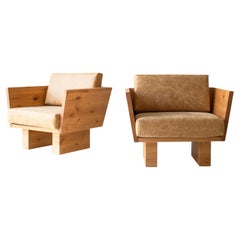 Bertu Arm Chair, Suelo Modern Leather Arm Chair, Alder Natural
