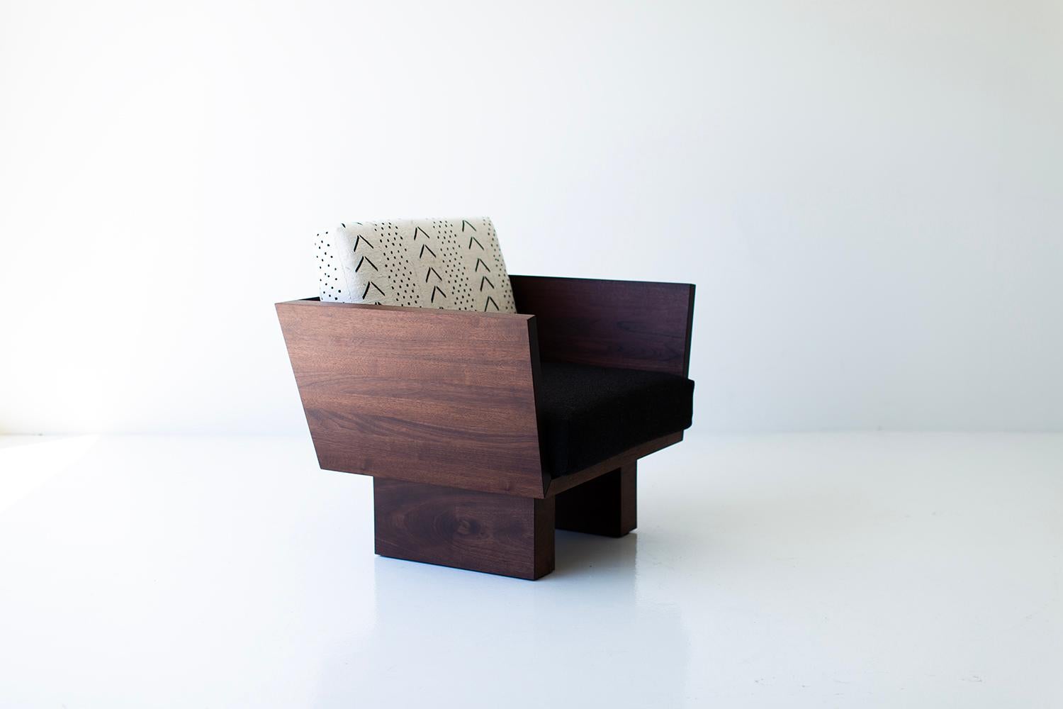 American Bertu Arm Chairs, Suelo Quick Ship Arm Chair, Walnut For Sale