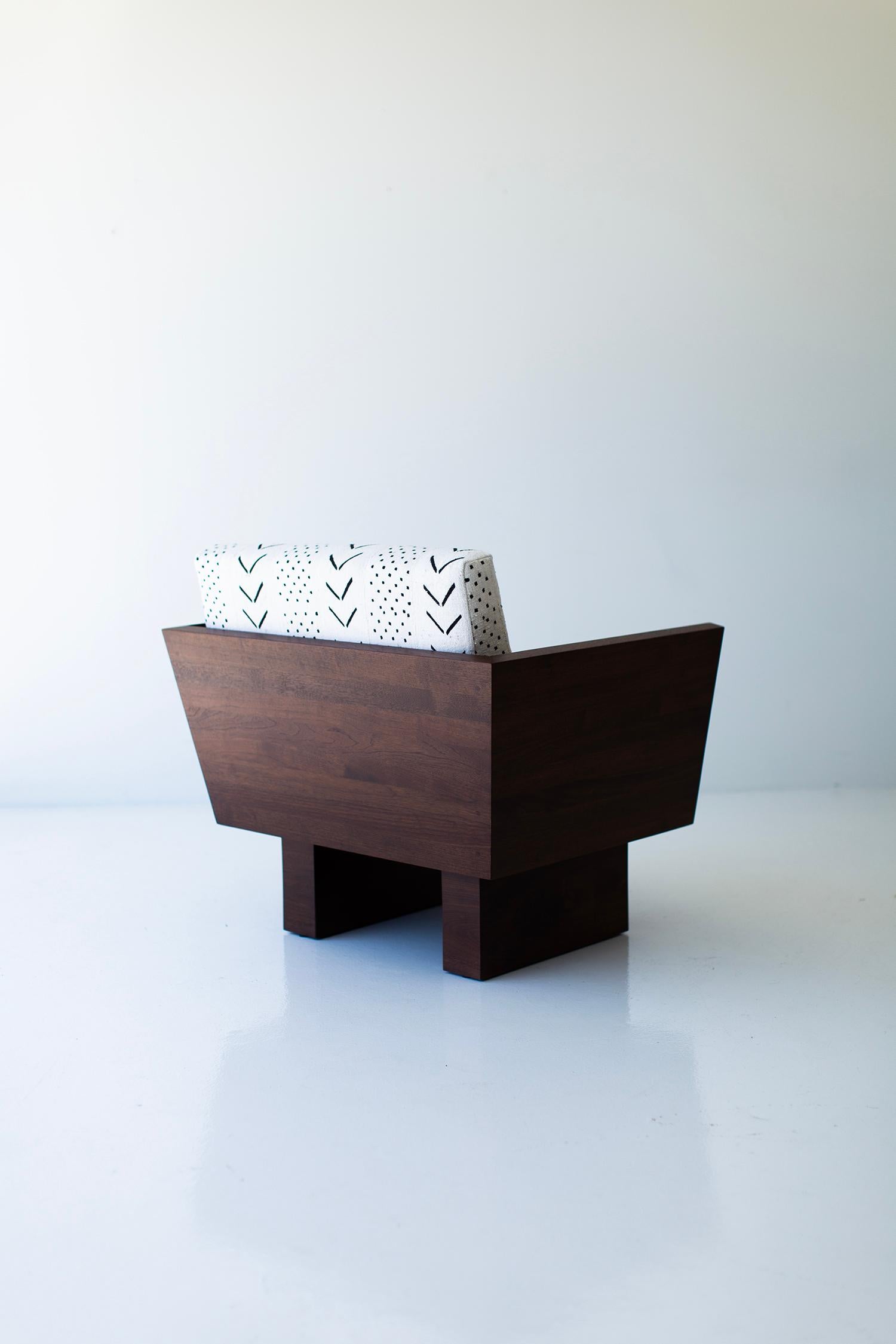 Wood Bertu Arm Chairs, Suelo Quick Ship Arm Chair, Walnut For Sale