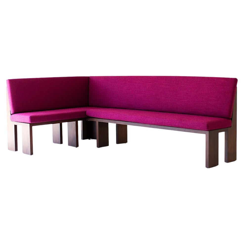 Bertu Banquette, Chili Modern Banquette, Customizable, Walnut Finish