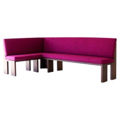 Bertu Banquette, Chili Modern Banquette, Customizable, Walnut Finish