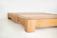 Bertu Bed Frame, Ithaca Rustic Platform Bed, White Oak