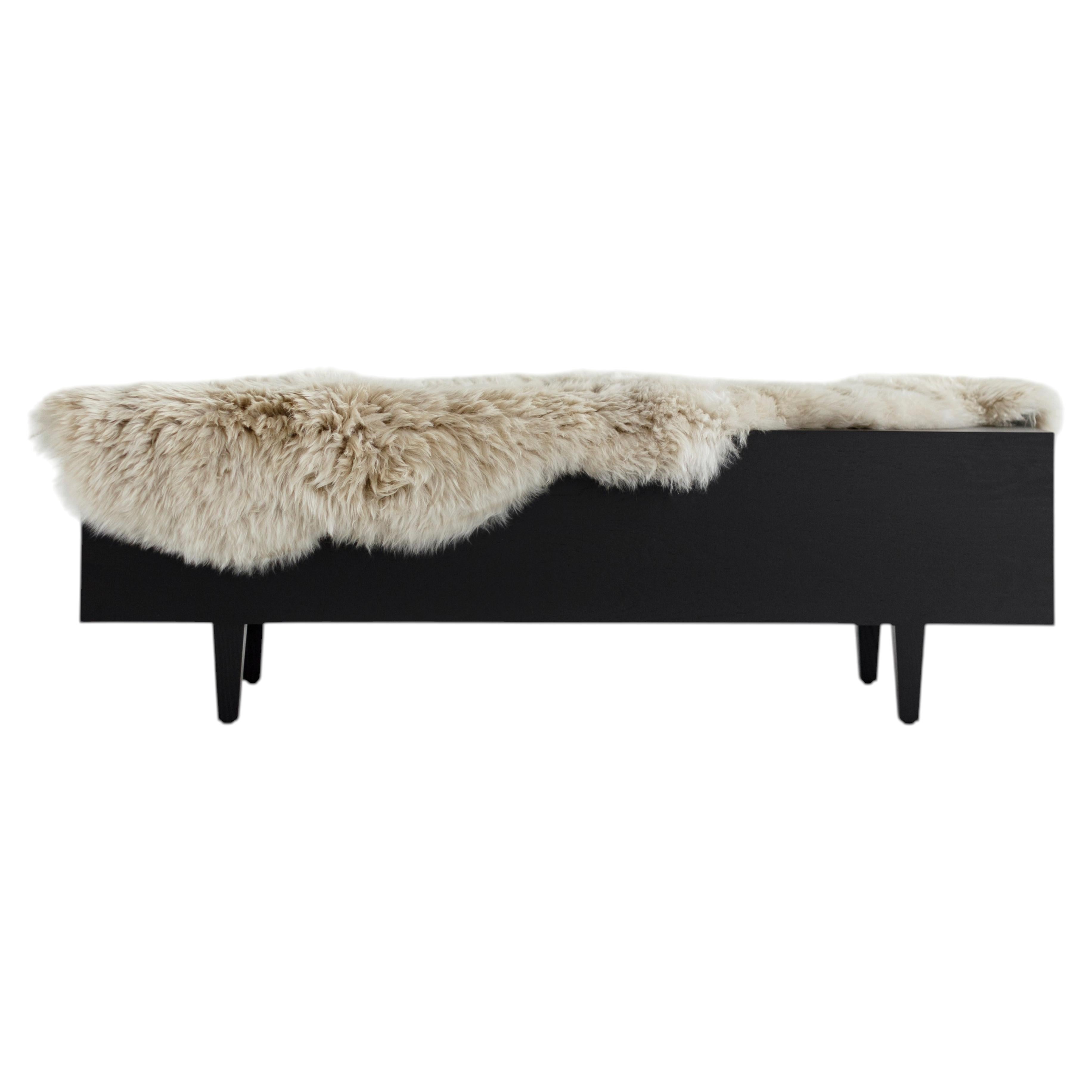 Bertu Bench, Hobby Modern Backless Bench, Black Red Oak