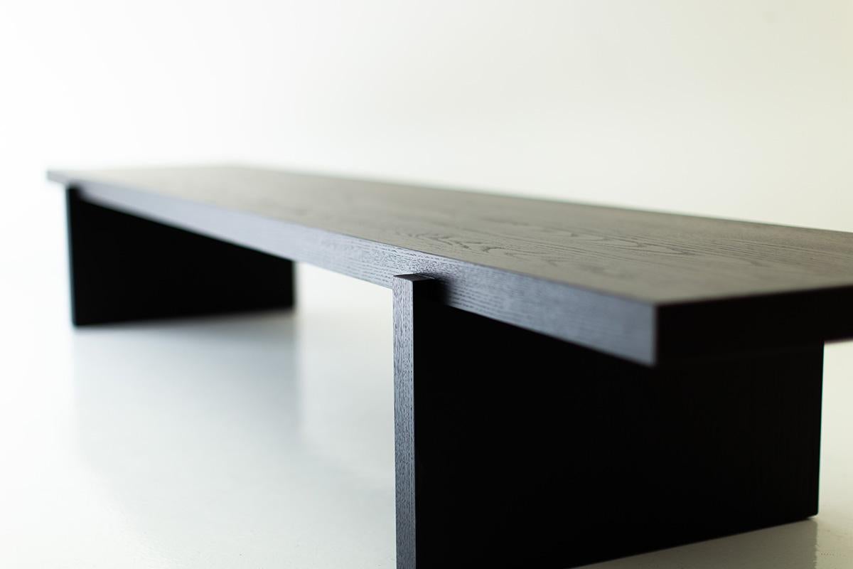 Bertu Bench, Rockefeller Modern Black Bench, Oak

This Modern Black Bench - The Rockefeller is made in the heart of Ohio with locally sourced wood. Each bench is hand-made with solid oak and finished with a beautiful matte black commercial grade