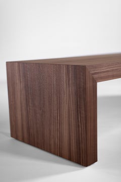 Bertu Bench, Waterfall Modern Light Walnut Bench, Walnut