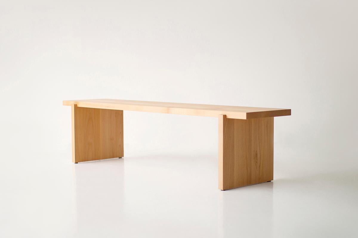 American Bertu Benches, Rockefeller Modern Wood Bench, Clear Alder For Sale