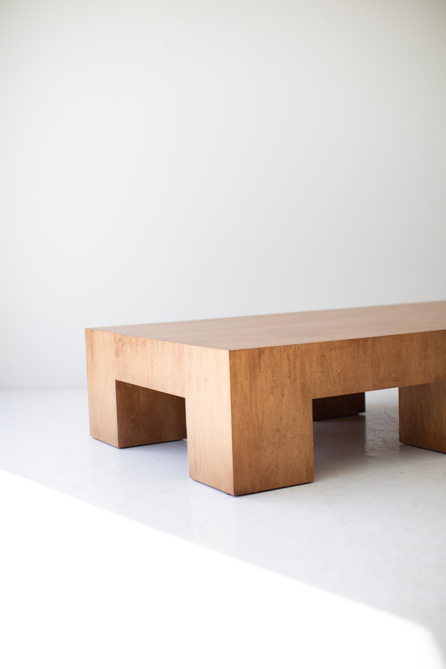 Bertu Coffee Table, Large Modern Coffee Table, Maple Veneer, Mondo

This Large Modern Coffee Table - The Mondo is made in the heart of Ohio with locally sourced wood. Each table is hand-made with mitered corners from white oak or maple veneer and
