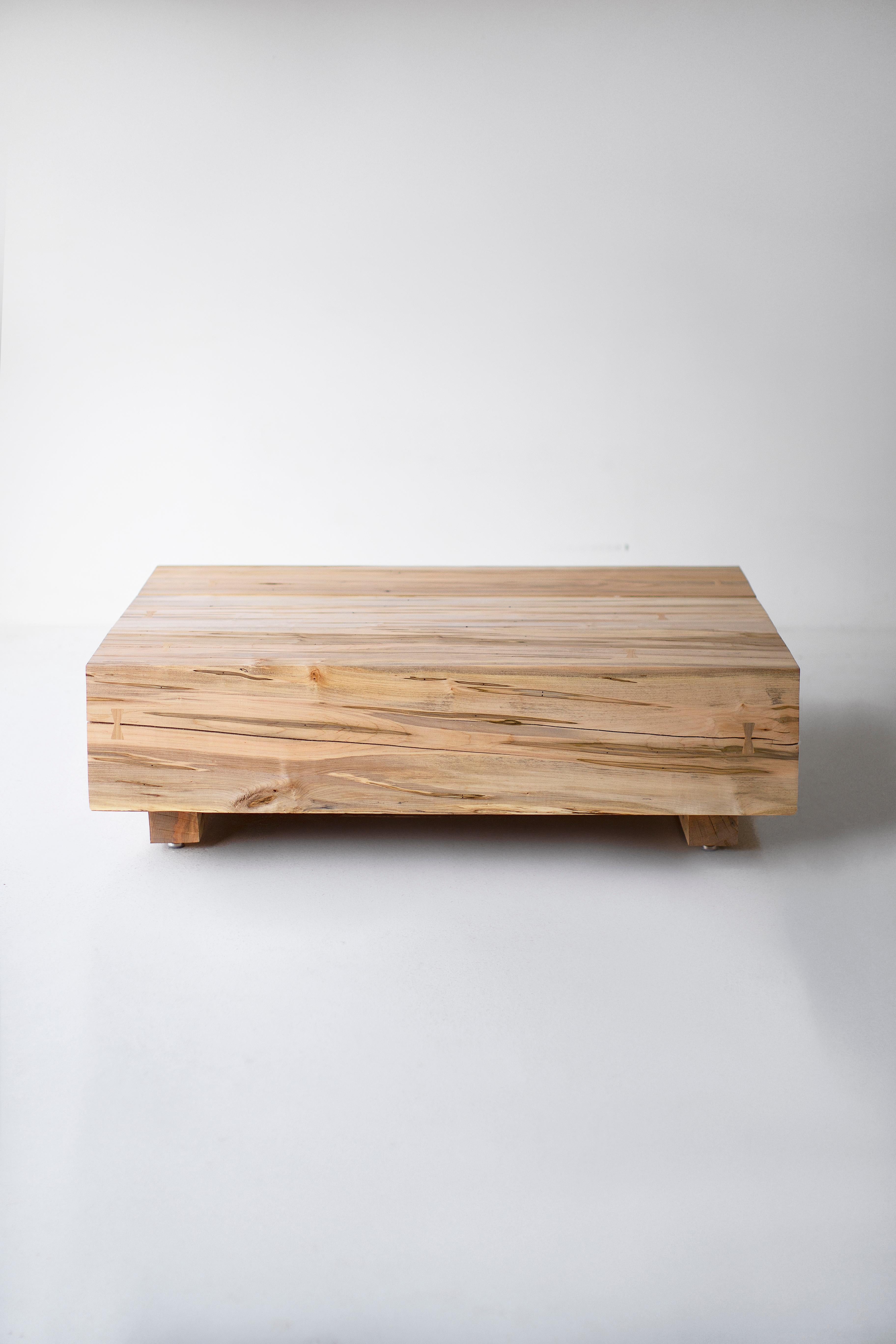 Tavolino da caffè Bertu, Beam Tavolino da caffè moderno in acero, 3ft x  , Personalizzabile In condizioni Nuovo in vendita a Oak Harbor, OH