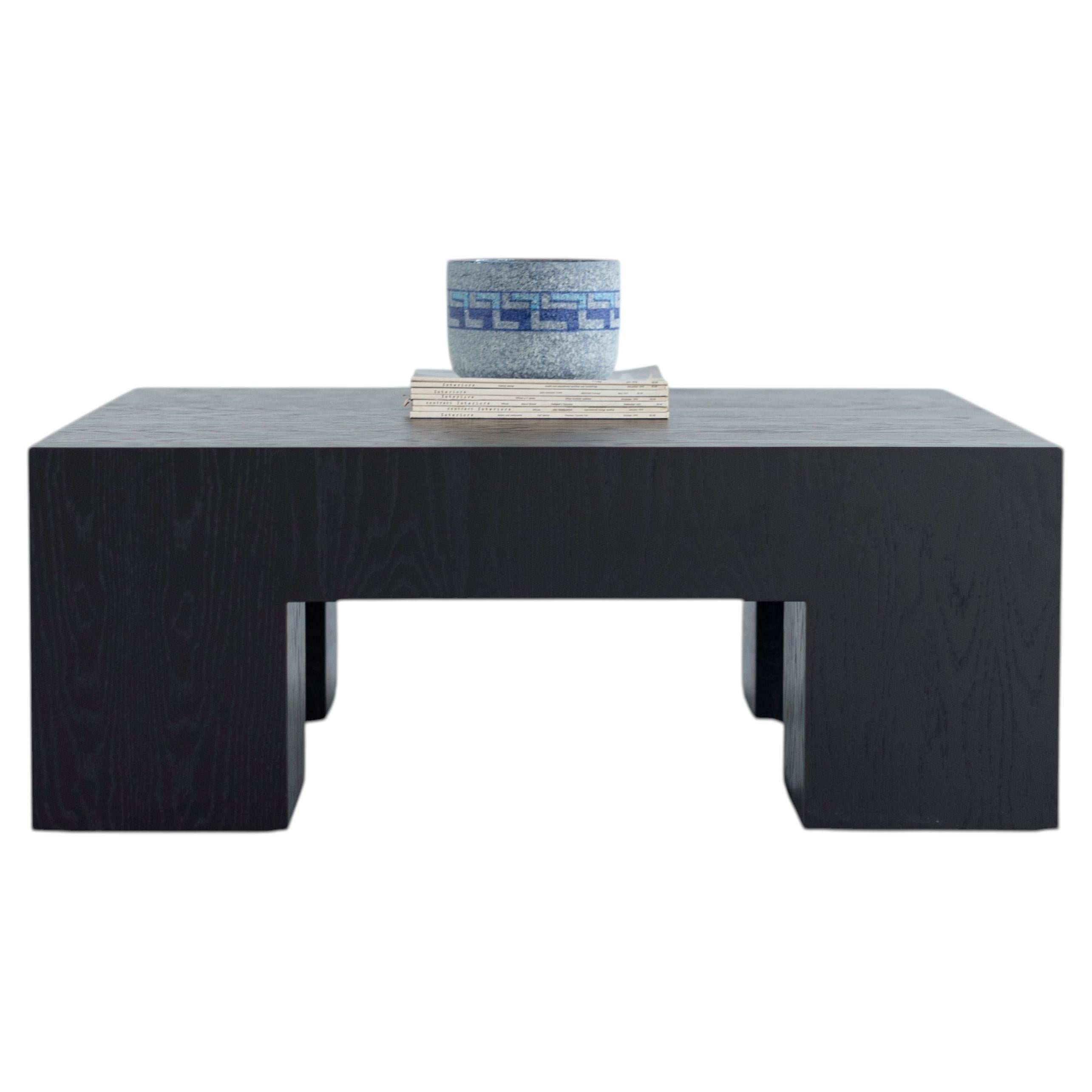 Bertu Coffee Table, Mondo Modern Black Table, Black Oak Veneer
