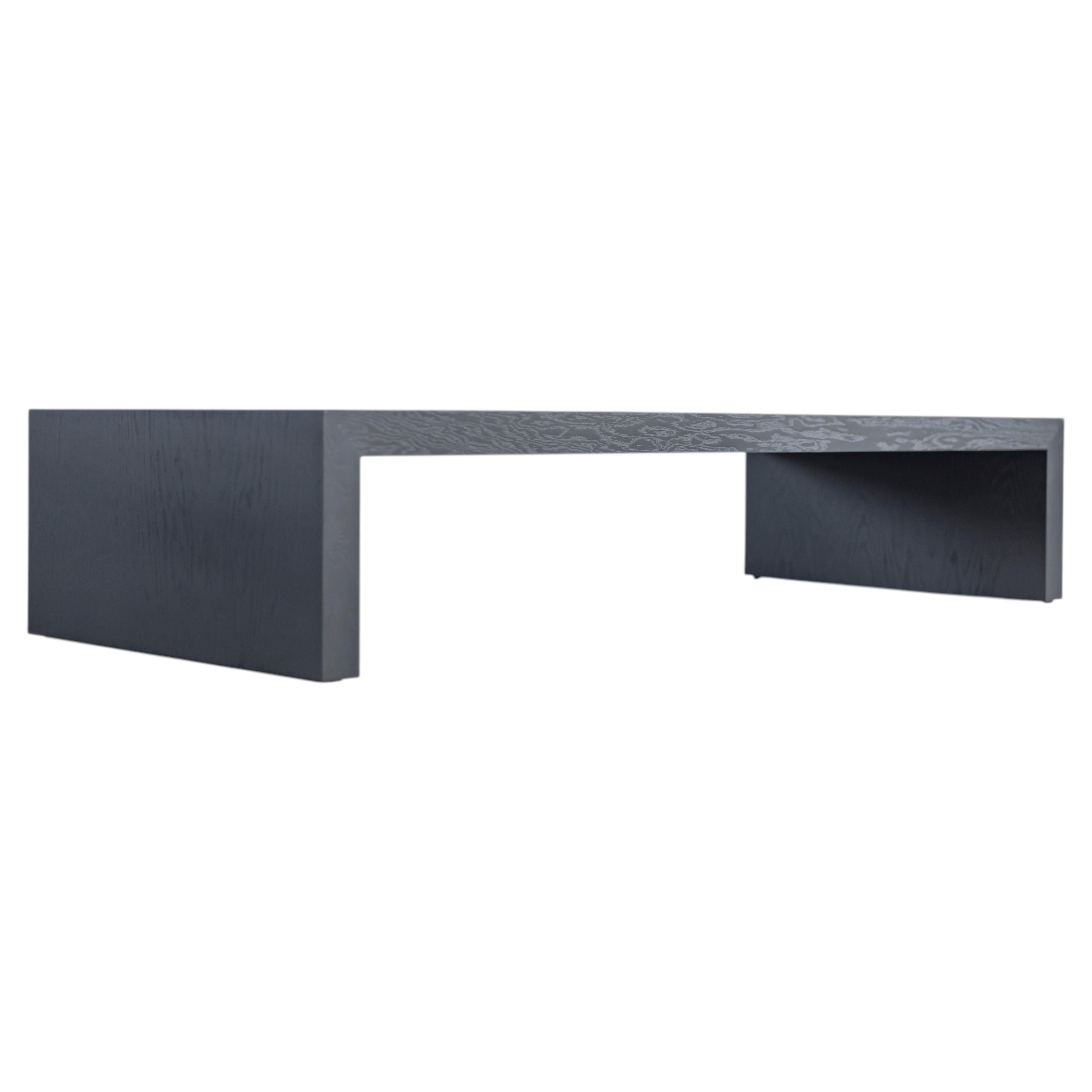 Bertu Coffee Table, Waterfall Modern Blackened Oak Coffee Table, Red Oak