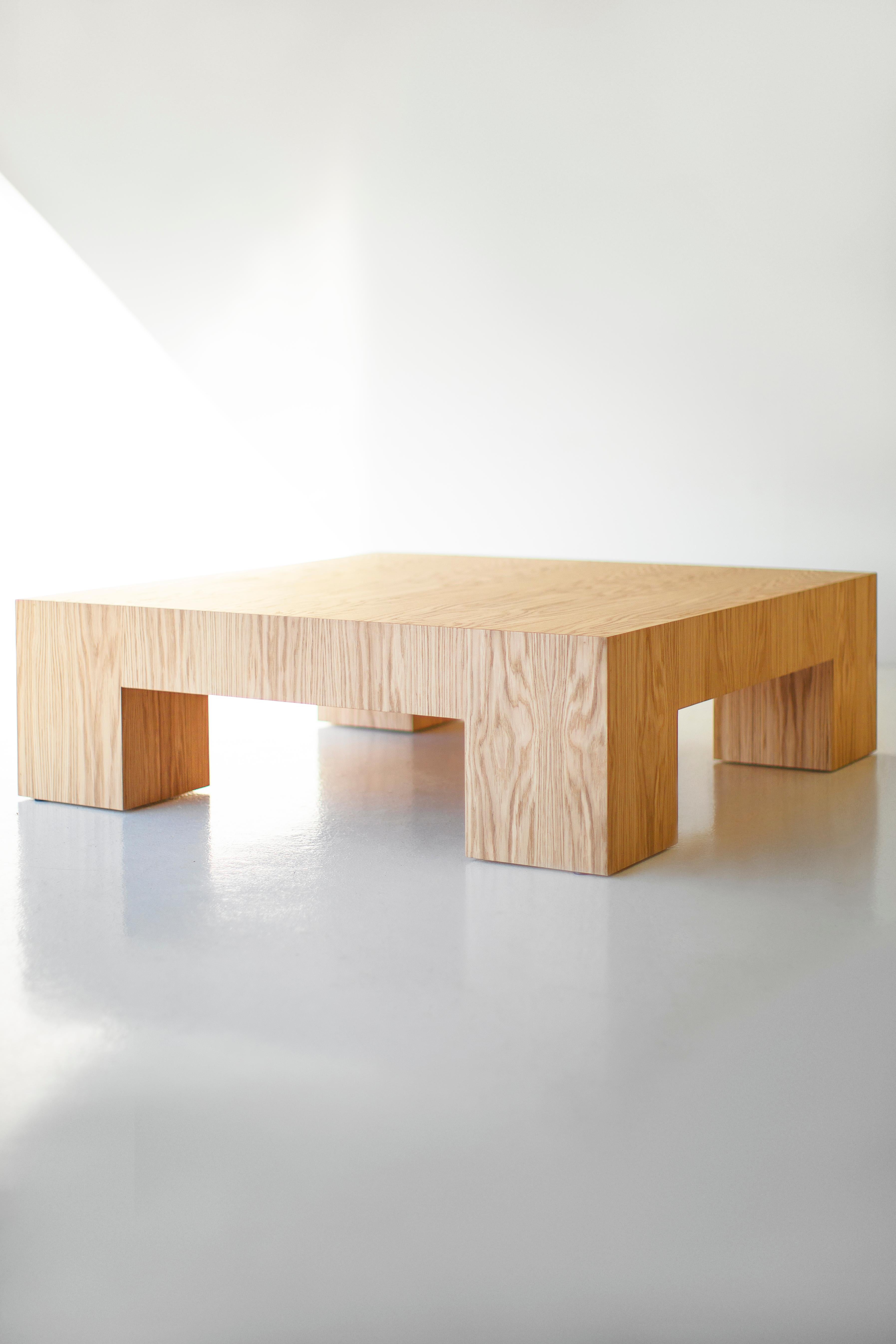Bertu Coffee Tables, Mondo Modern White Oak Coffee Table, Customizable For Sale 5