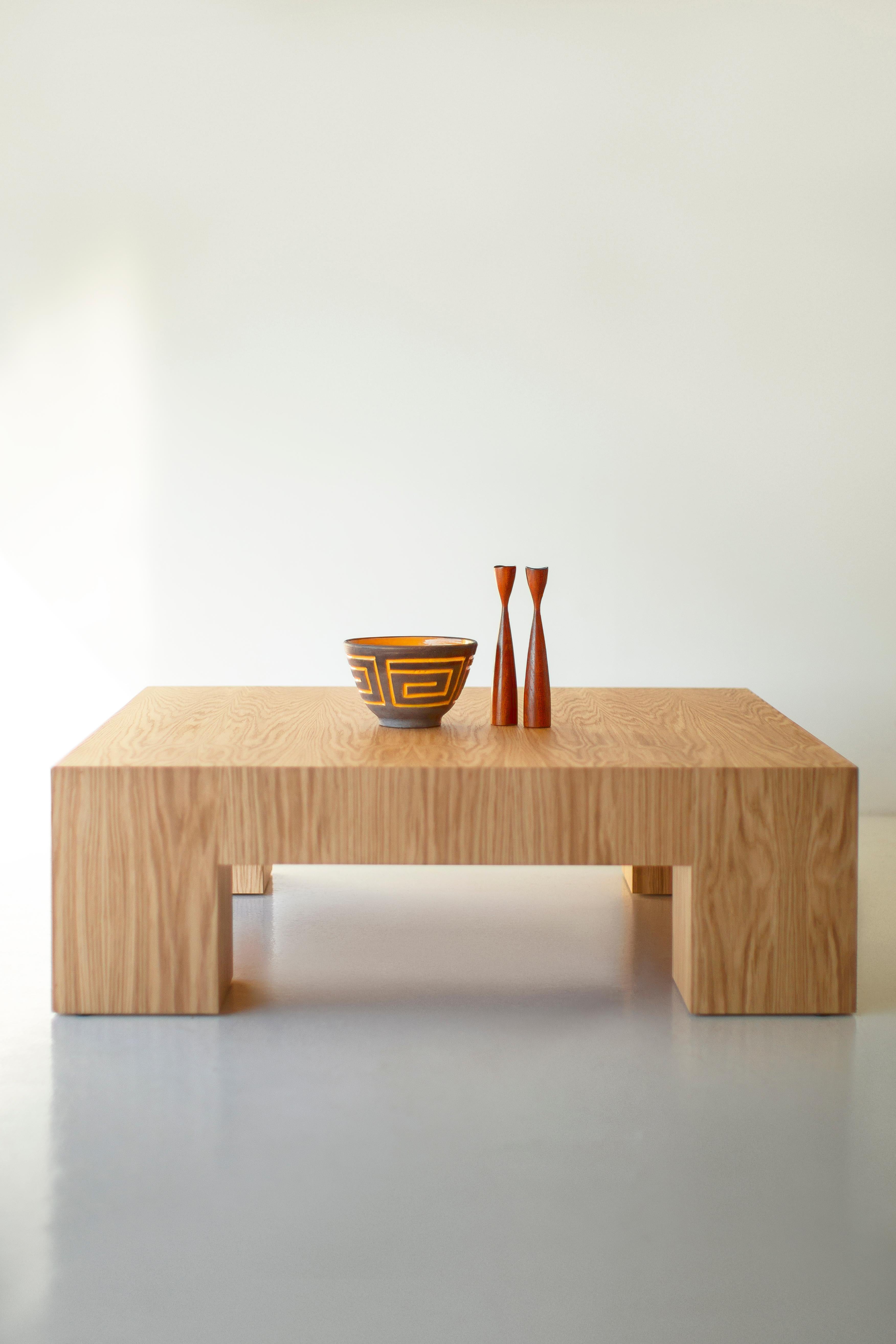 Contemporary Bertu Coffee Tables, Mondo Modern White Oak Coffee Table, Customizable For Sale