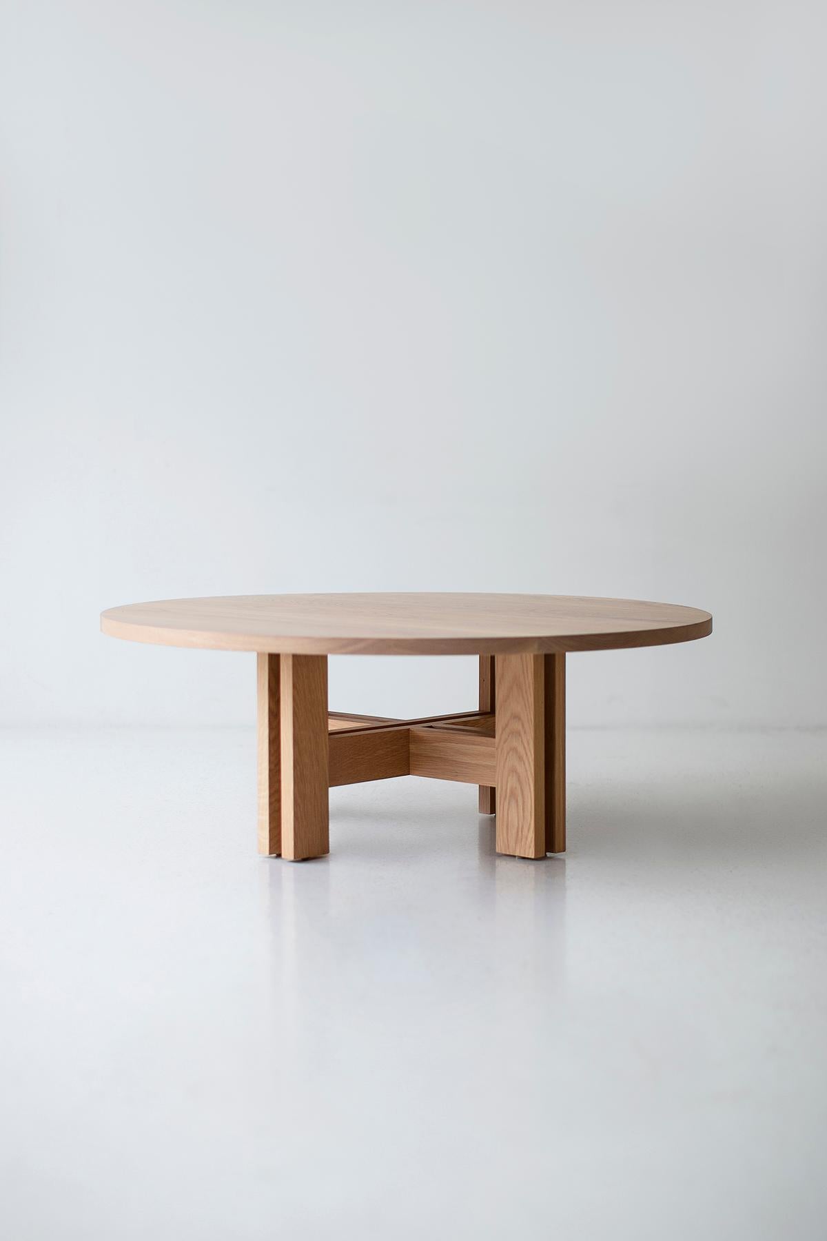 Tavolini Bertu, Tavolino Genesis White Oak, Rotondo, Rovere sbiancato in vendita 3