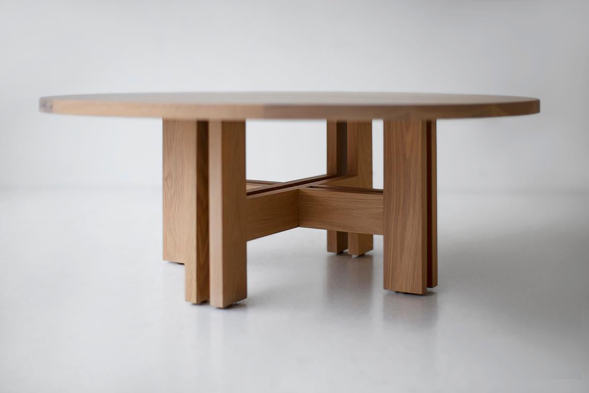Moderno Tavolini Bertu, Tavolino Genesis White Oak, Rotondo, Rovere sbiancato in vendita
