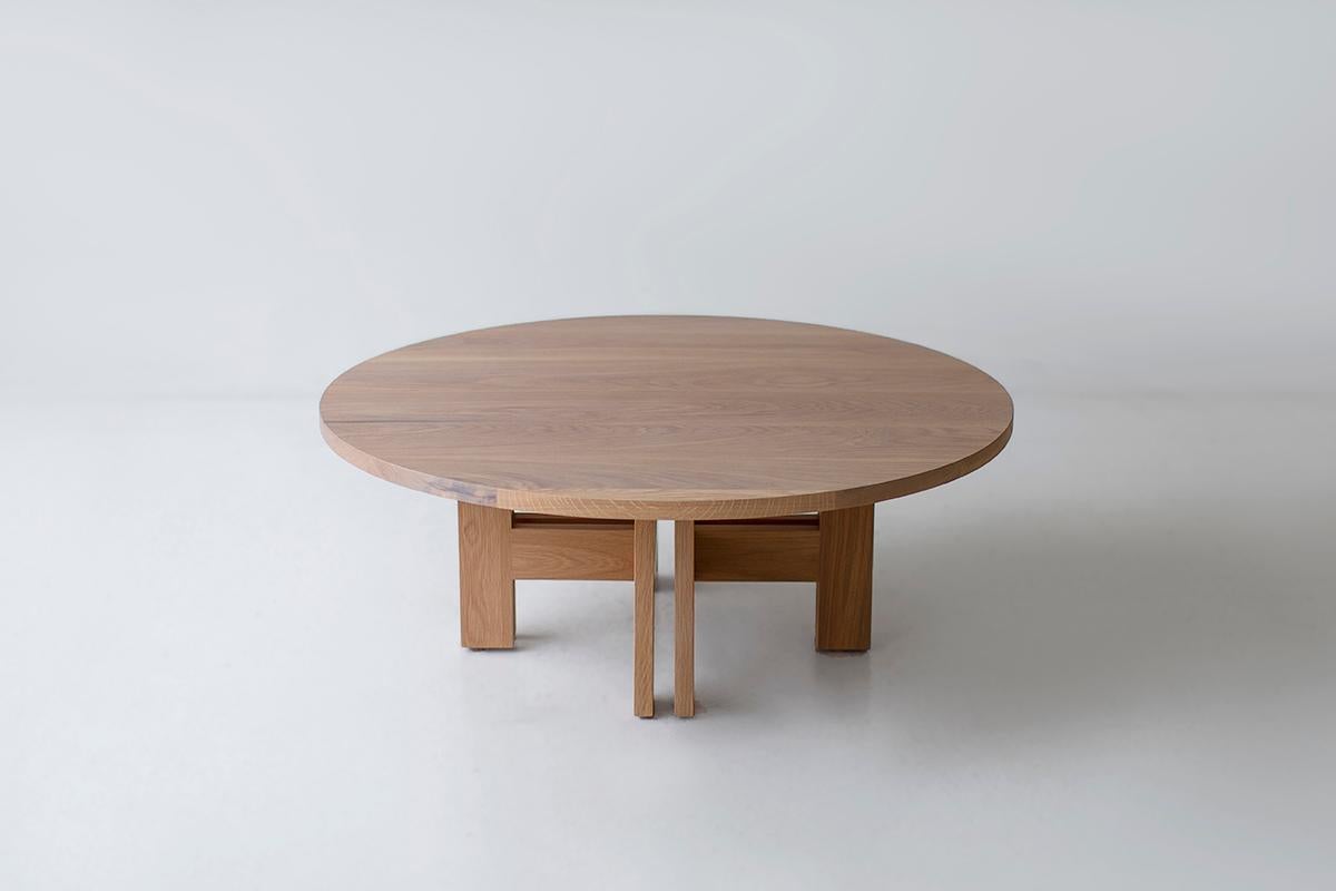 Americano Tavolini Bertu, Tavolino Genesis White Oak, Rotondo, Rovere sbiancato in vendita