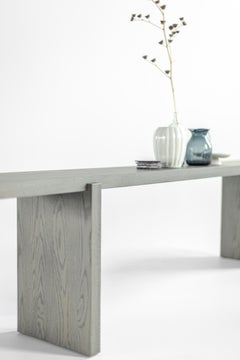 Bertu Console, The Rockefeller Modern Slate Console, Red Oak