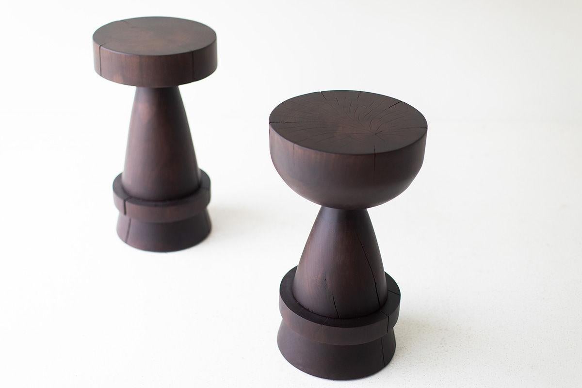 Hand-Crafted Bertu Counter Stools, Boca Uno Walnut Counter Stool For Sale