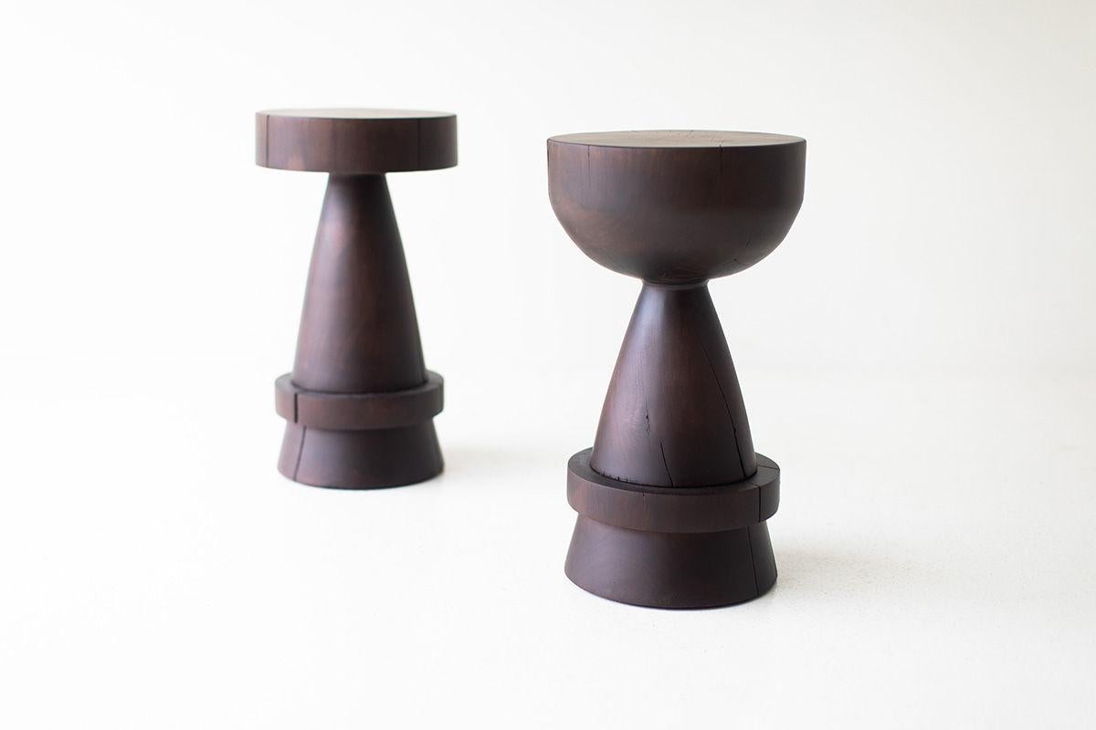 Contemporary Bertu Counter Stools, Boca Uno Walnut Counter Stool For Sale