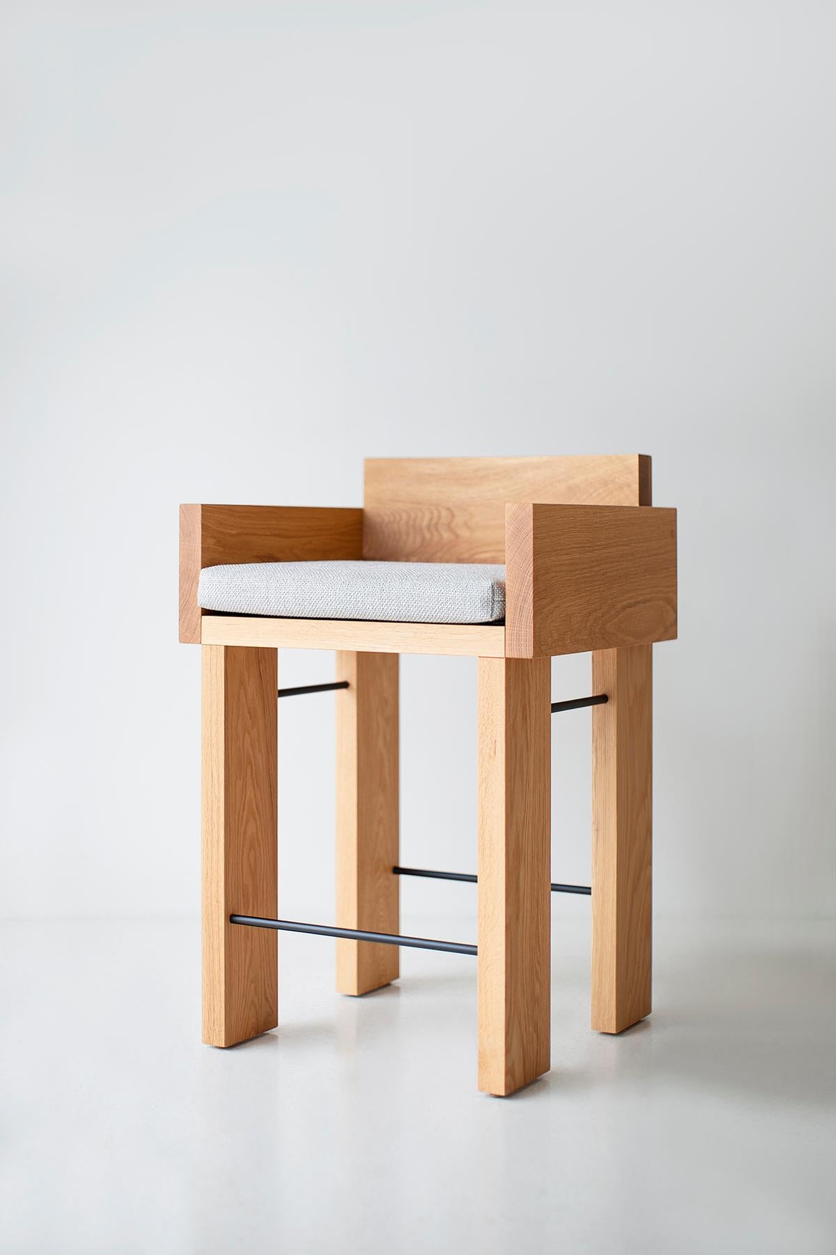 Bertu Counter Stools, White Oak Counter Stool, Arms, Chile Stool For Sale 5