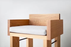 Bertu Counter Stools, White Oak Counter Stool, Arms, Chile Stool