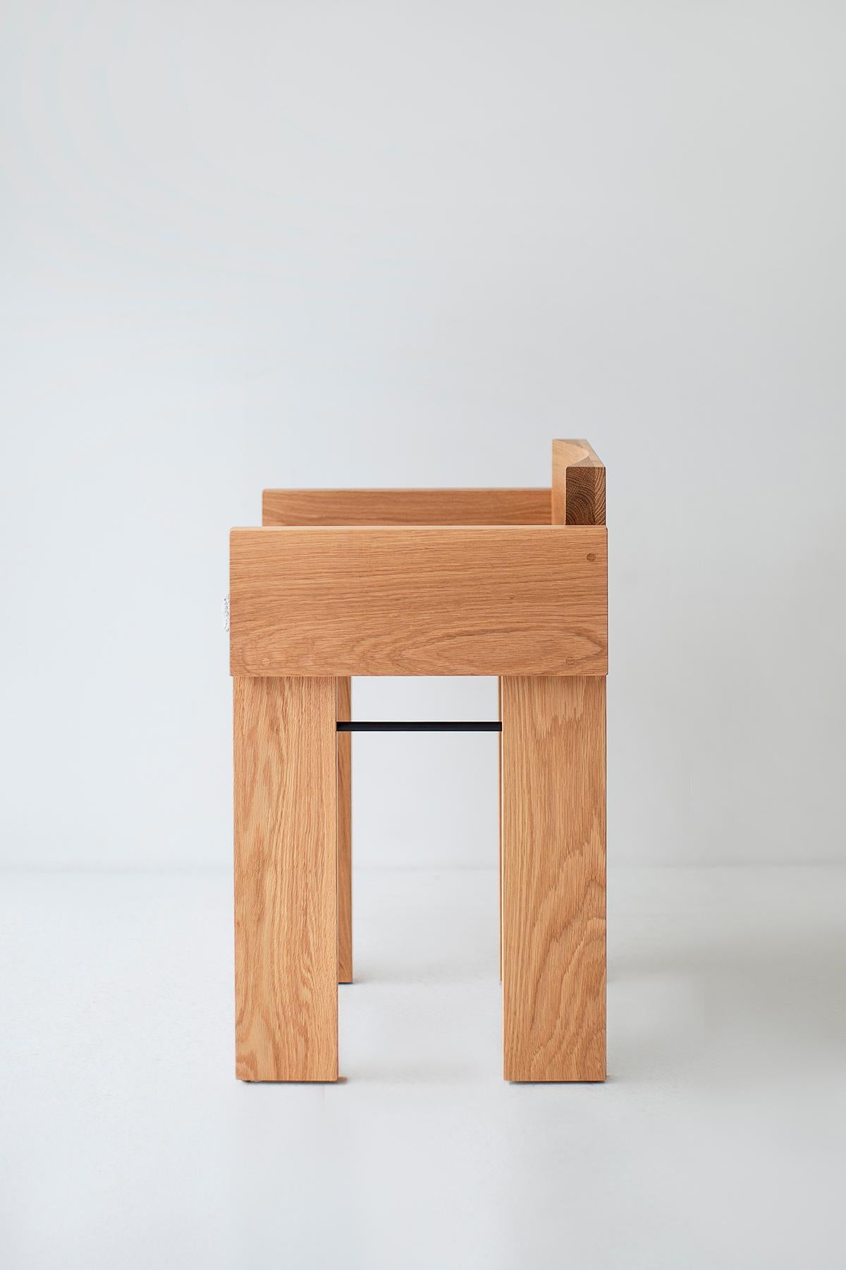 American Bertu Counter Stools, White Oak Counter Stool, Arms, Chile Stool For Sale