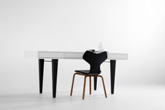 Bertu Desk, Hobby Modern Office Desk, White Maple and Oak