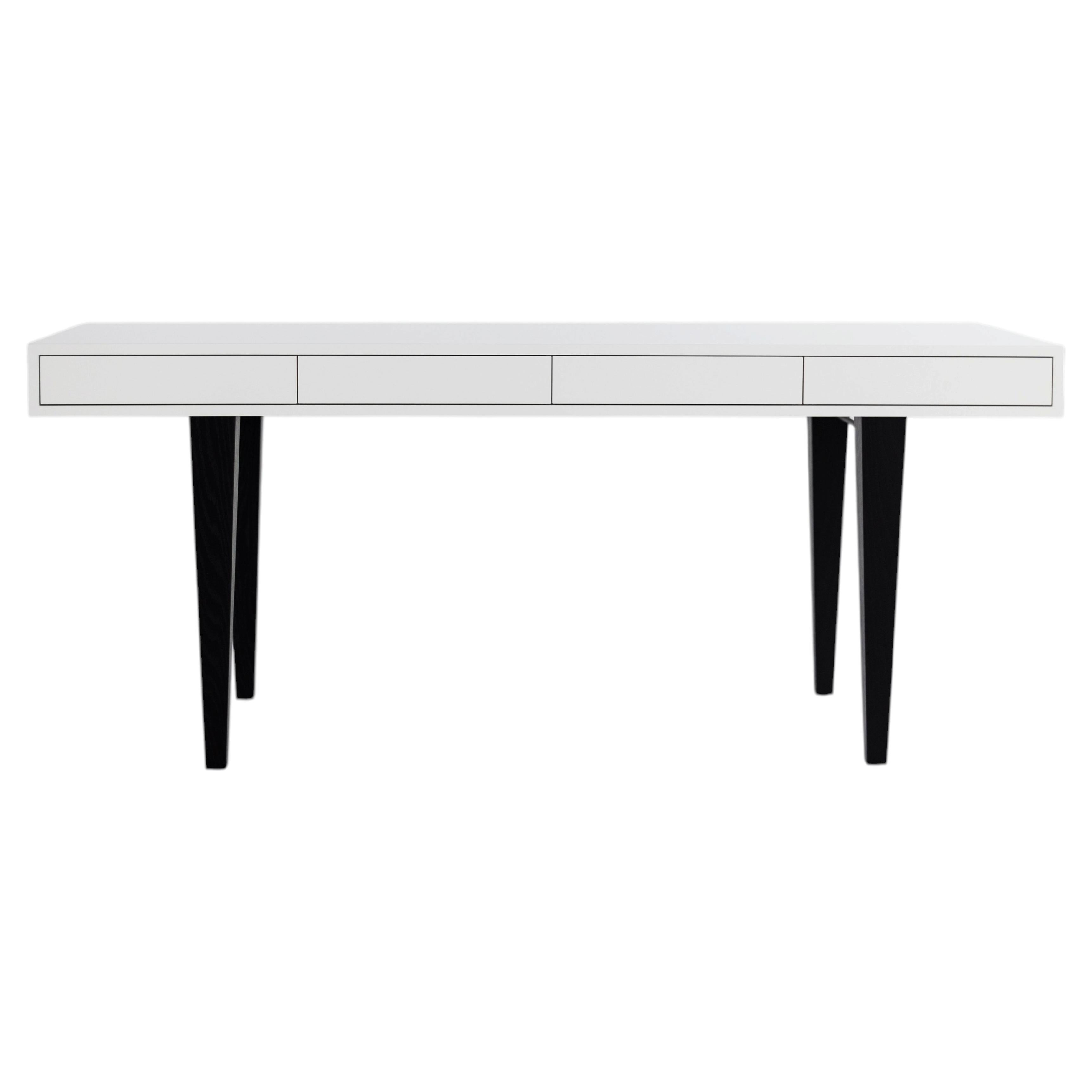 Bertu Desk, Hobby Modern Office Desk, White Maple and Oak