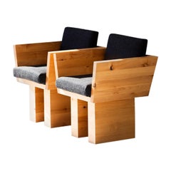Sedia da pranzo Bertu, Poltrona da pranzo moderna in legno Suelo, Adler, Trama spessa