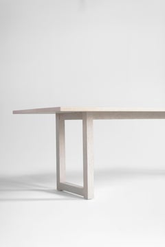 Mesa de comedor Bertu, Harvest Mesa de comedor moderna de roble decapado, roble blanco