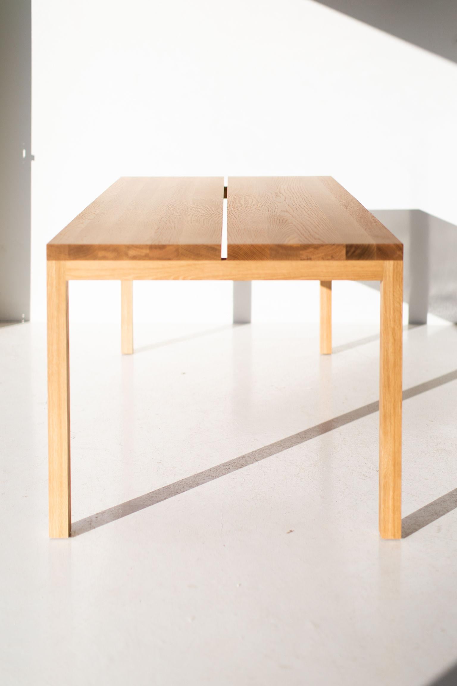 Oak Bertu Dining Tables, Modern Quick Ship Dining Table, Split Panel For Sale