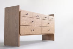 Comodino Bertu, Comodino Parker in rovere moderno, rovere invecchiato