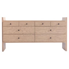 Commode Bertu, commode Parker en chêne moderne, chêne patiné
